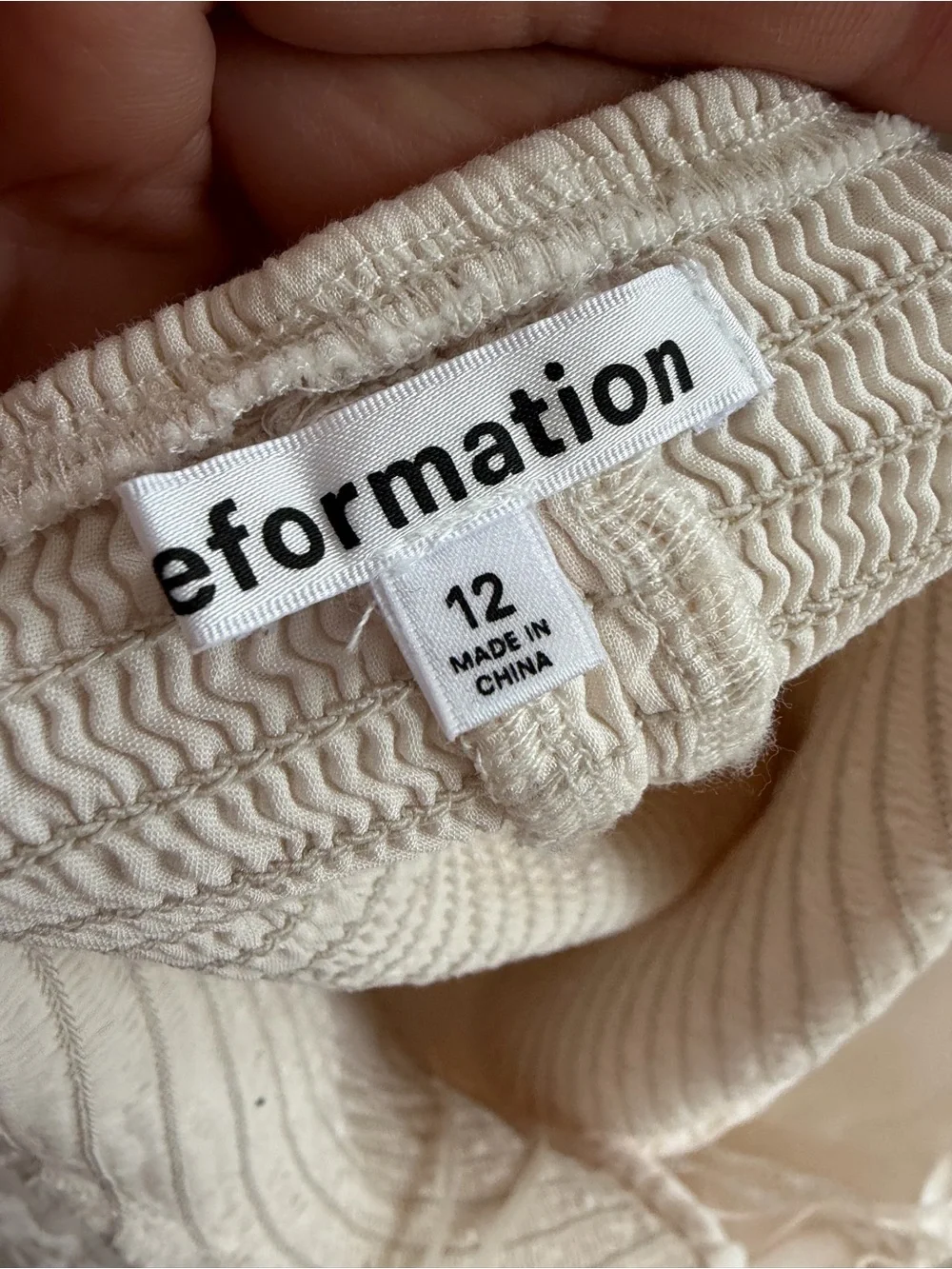 Reformation 'Isadora'‎ White Cotton Top Size 12